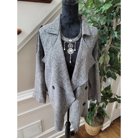 Orange Creek Women's Gray Polyester Long Sleeve Buttons Front Cardigan One Size - Picture 12 of 12